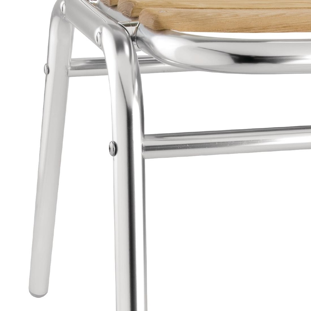 Chaises bistro frêne et aluminium Bolero (Lot de 4)