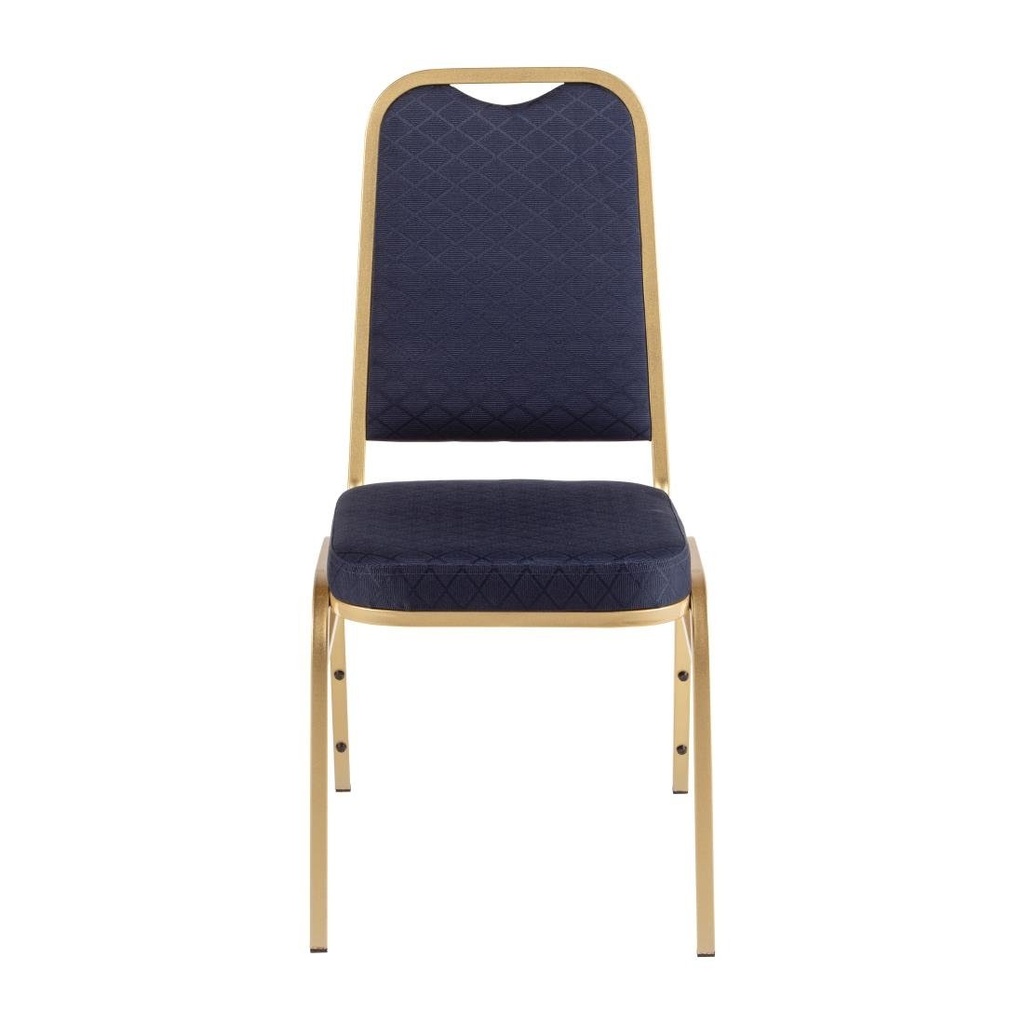 Chaises de banquet à dossier carré Bolero bleues (Lot de 4)