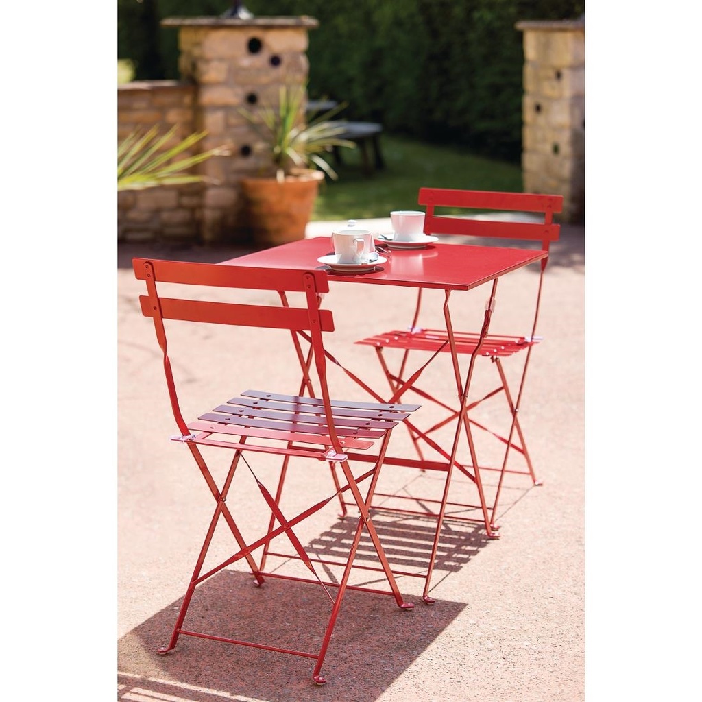 Chaises de terrasse en acier Bolero rouges (Lot de 2)