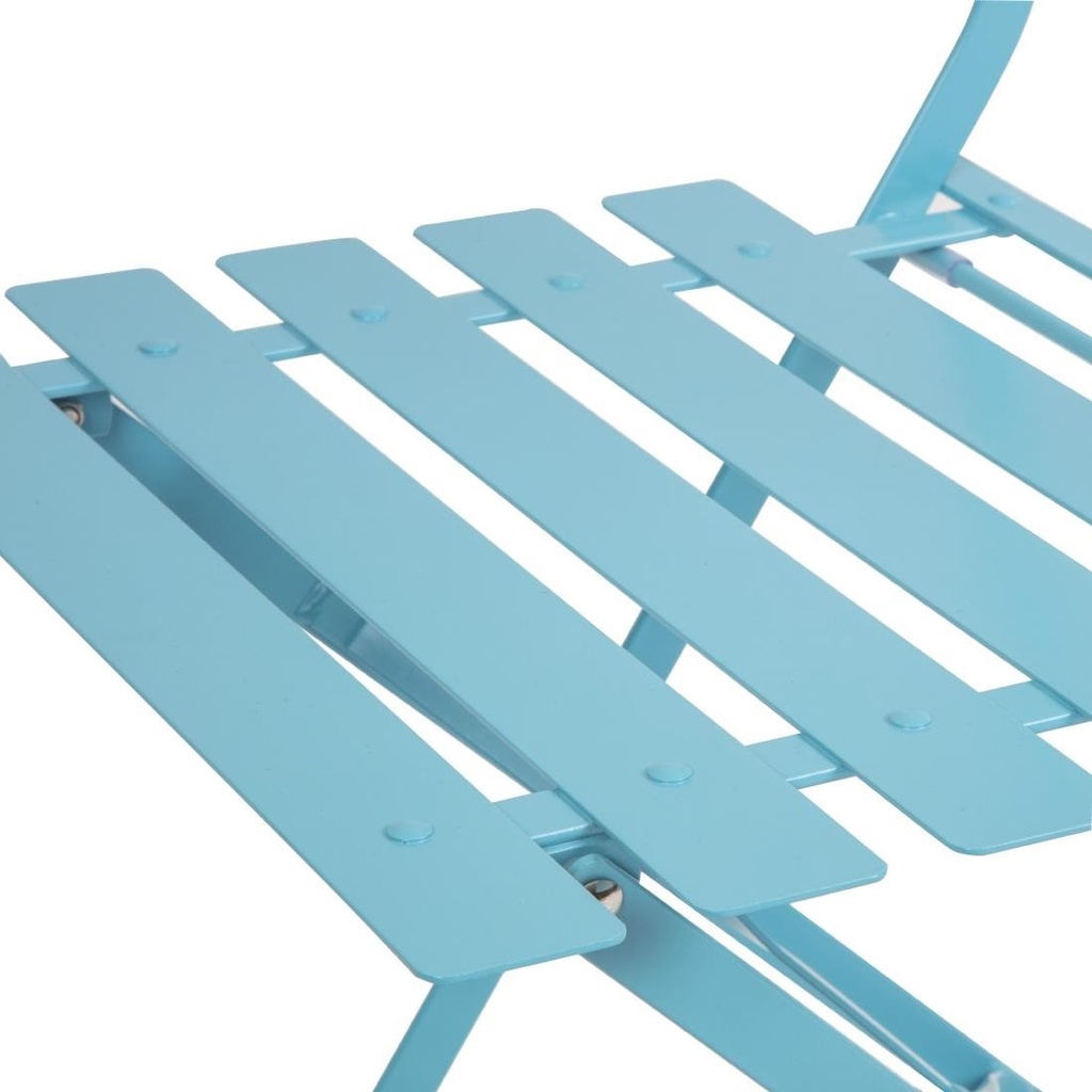 Chaises de terrasse pliantes en acier Bolero bleu turquoise (Lot de 2)