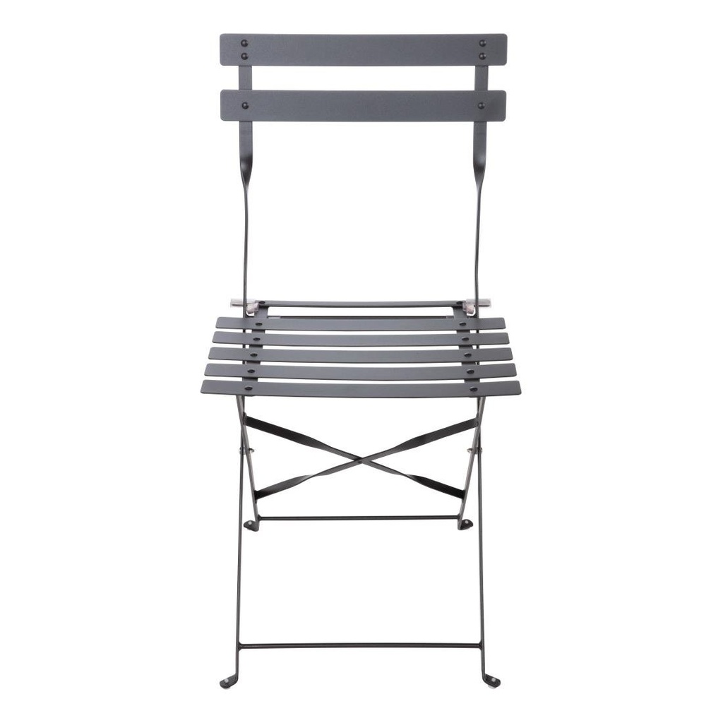 Chaises de terrasse pliantes en acier Bolero noires (Lot de 2)