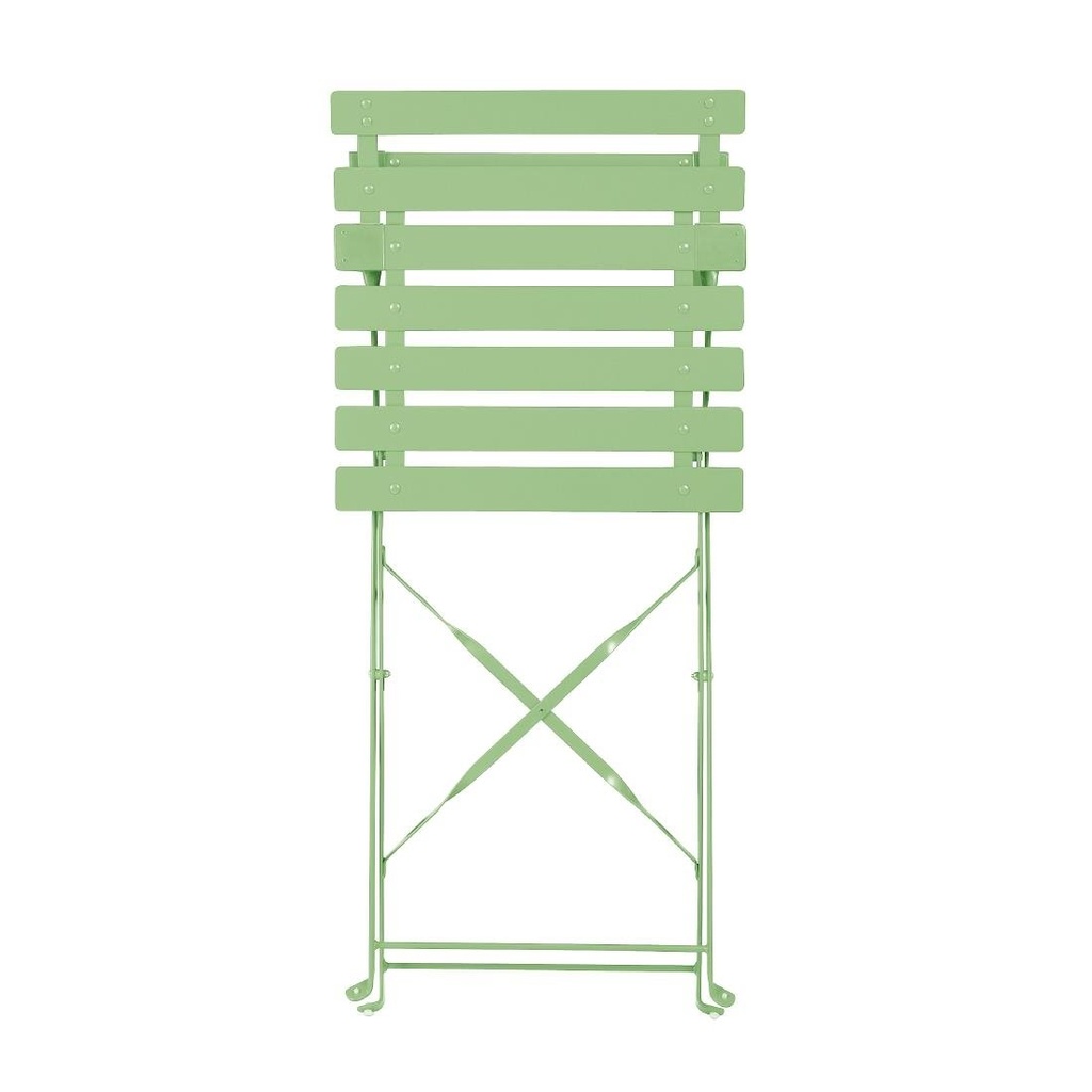 Chaises de terrasse pliantes en acier Bolero vert clair (Lot de 2)