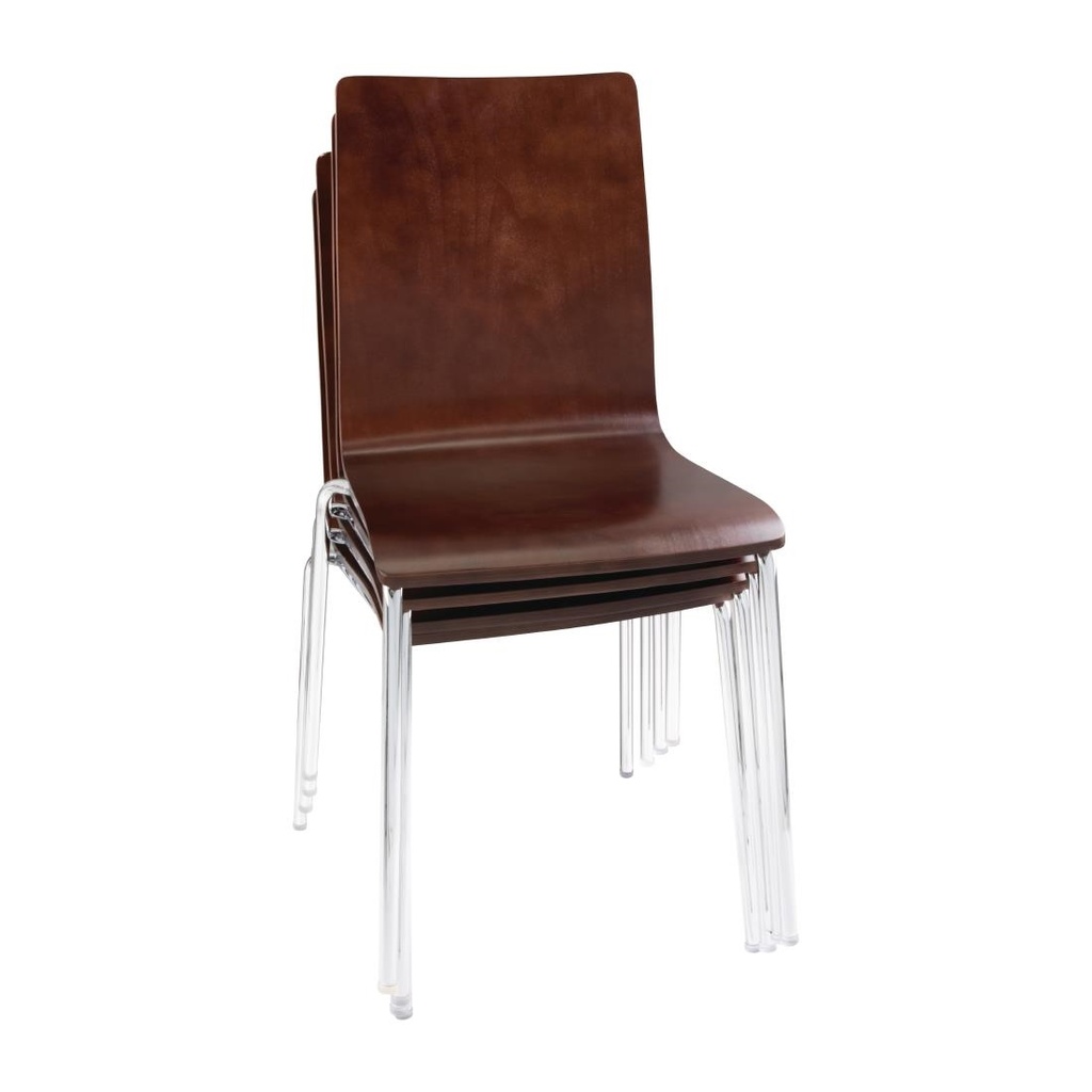 Chaises dossier carré marron foncé Bolero (lot de 4)