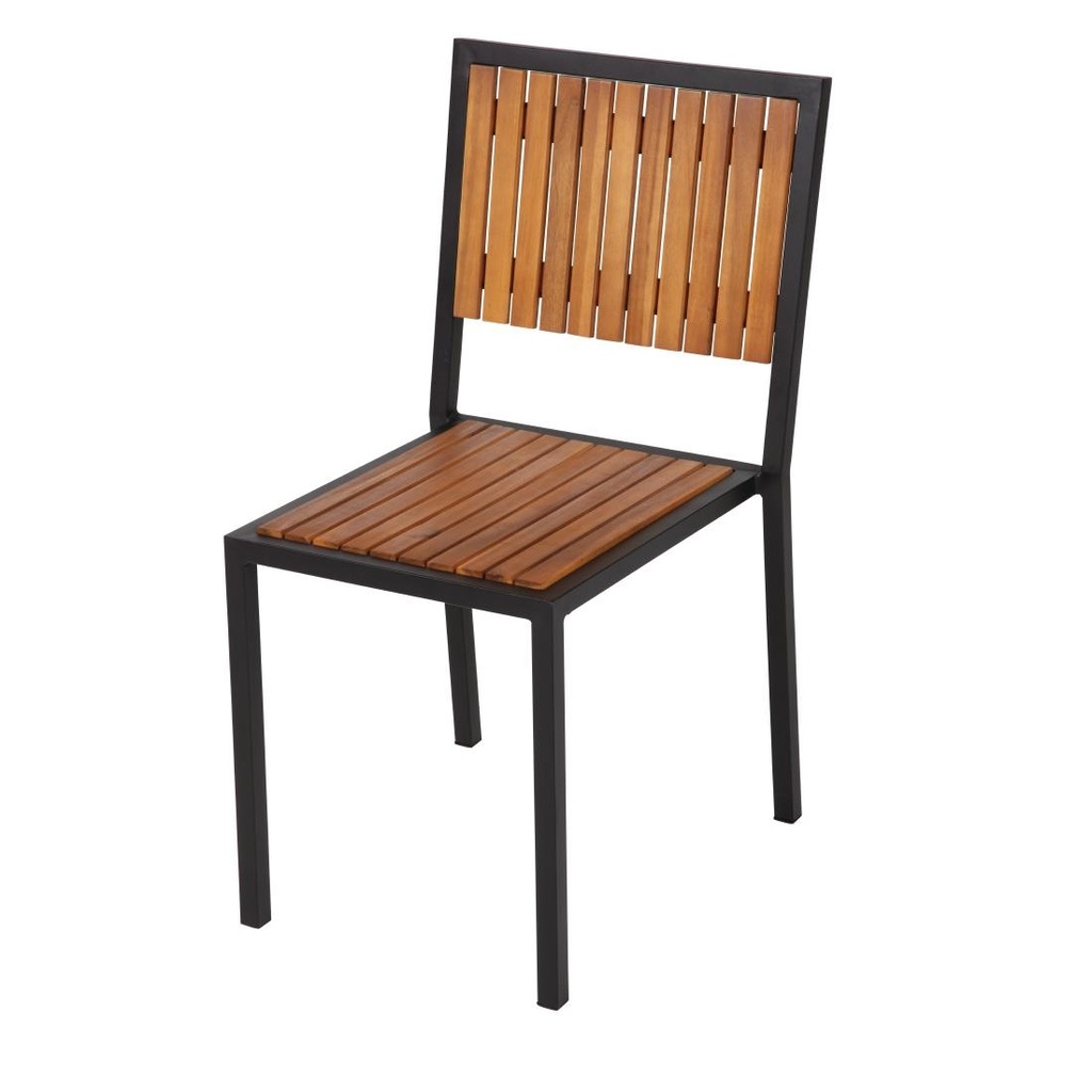 Chaises en acier et acacia Bolero (lot de 4)