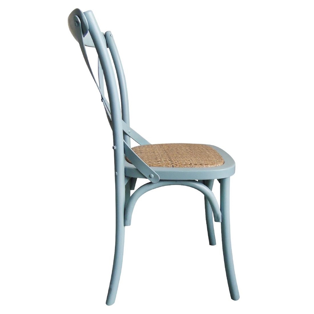 Chaises en bois patiné avec dossier croisé Bolero bleues (Lot de 2)