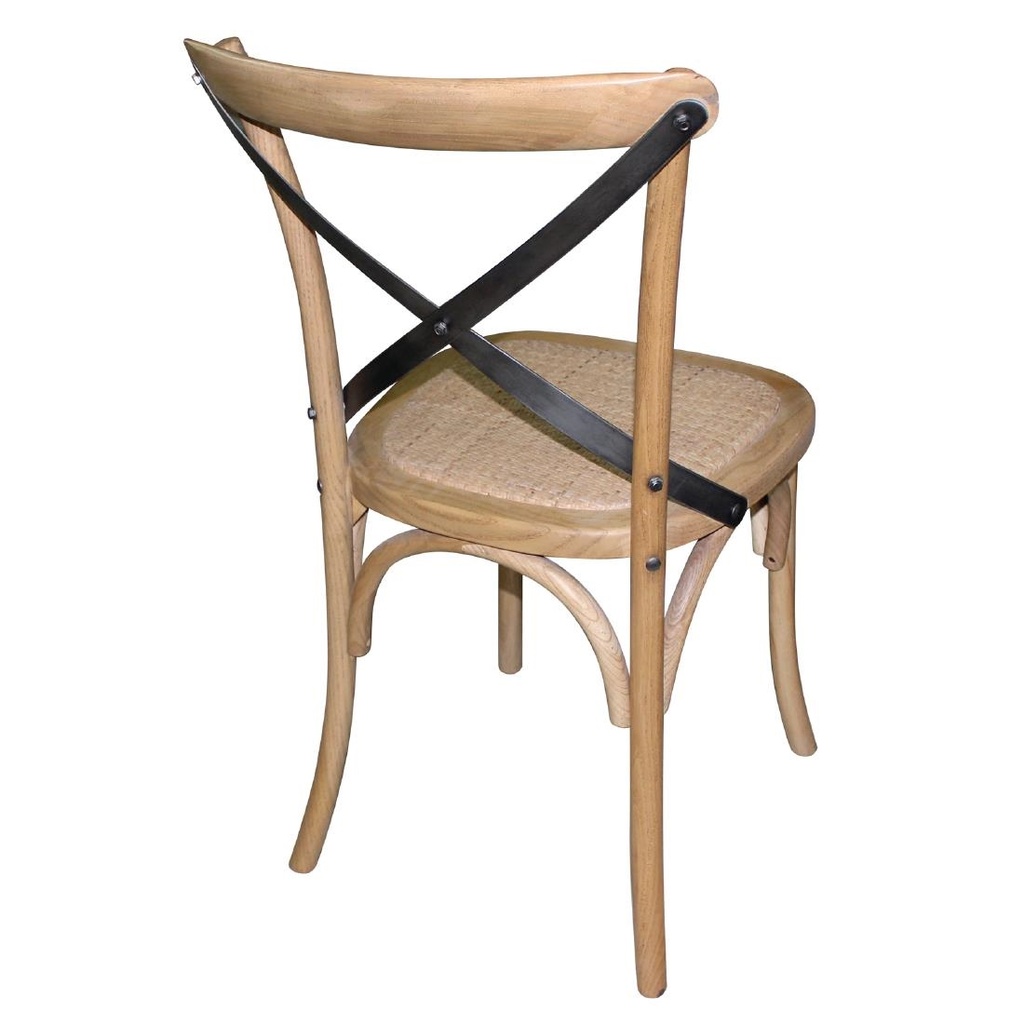 Chaises en bois patiné avec dossier croisé Bolero naturel (Lot de 2)