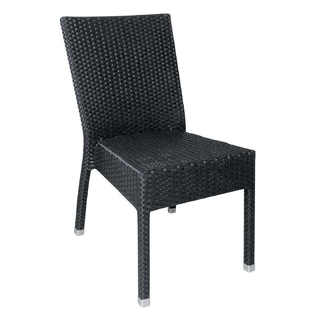 Chaises en rotin PE Bolero anthracite (Lot de 4)