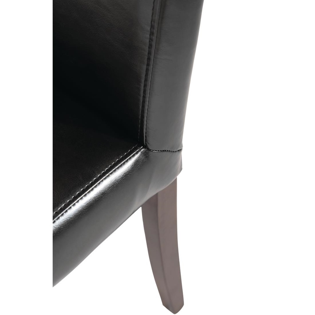 Chaises en simili cuir Bolero noires (Lot de 2)