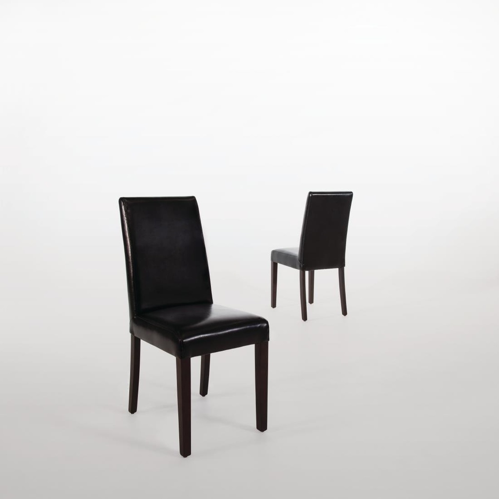 Chaises en simili cuir Bolero noires (Lot de 2)