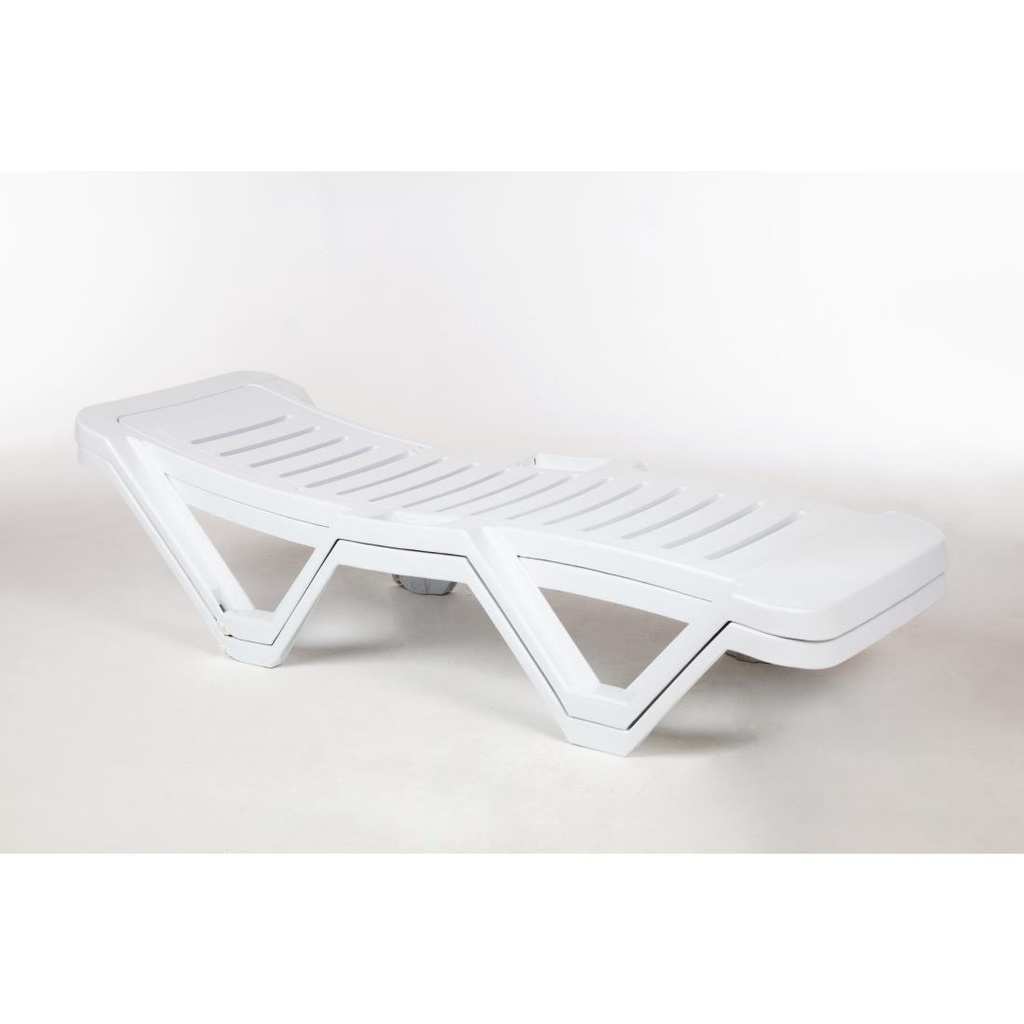 Chaises longues en polypropylène blanches Resol (lot de 4)