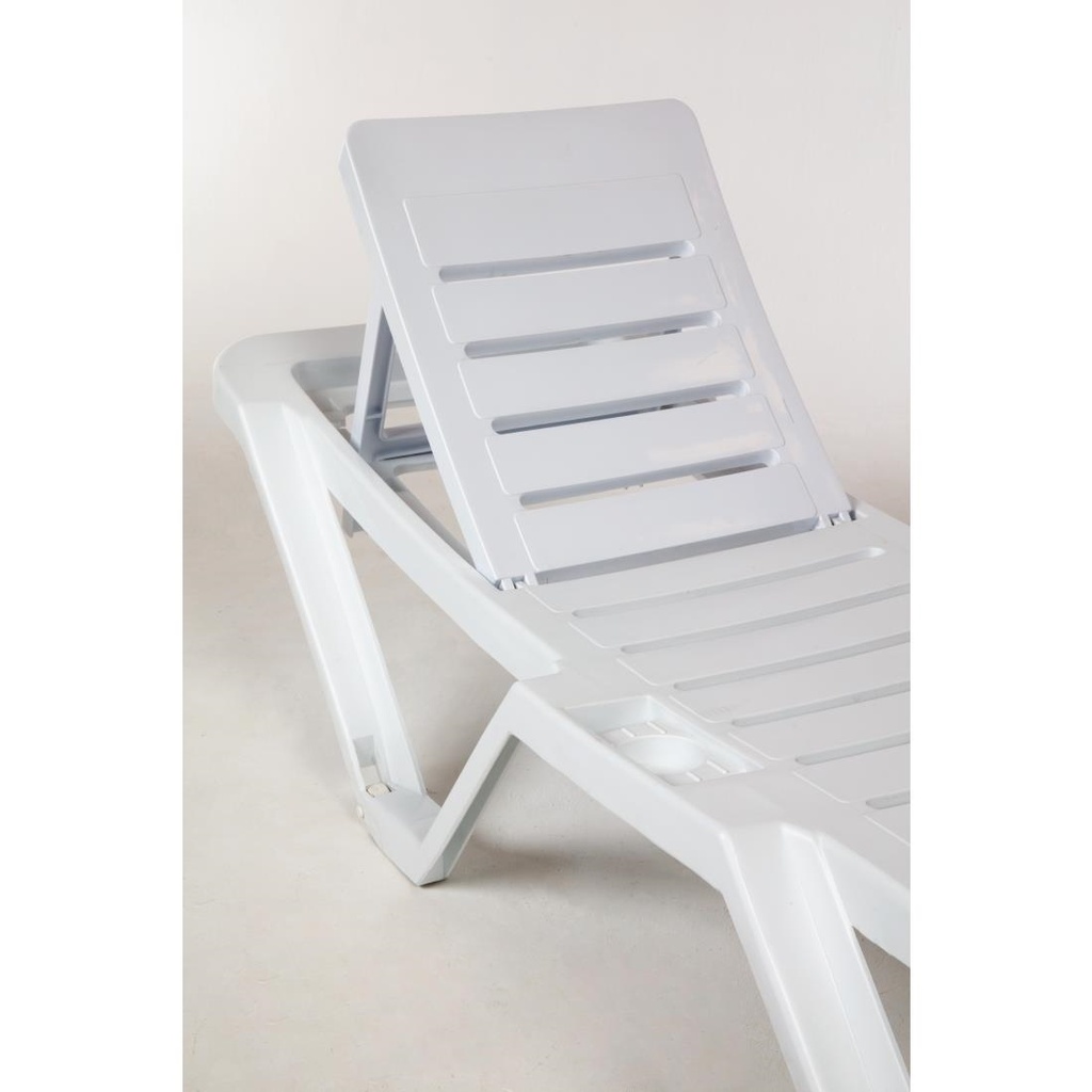 Chaises longues en polypropylène blanches Resol (lot de 4)