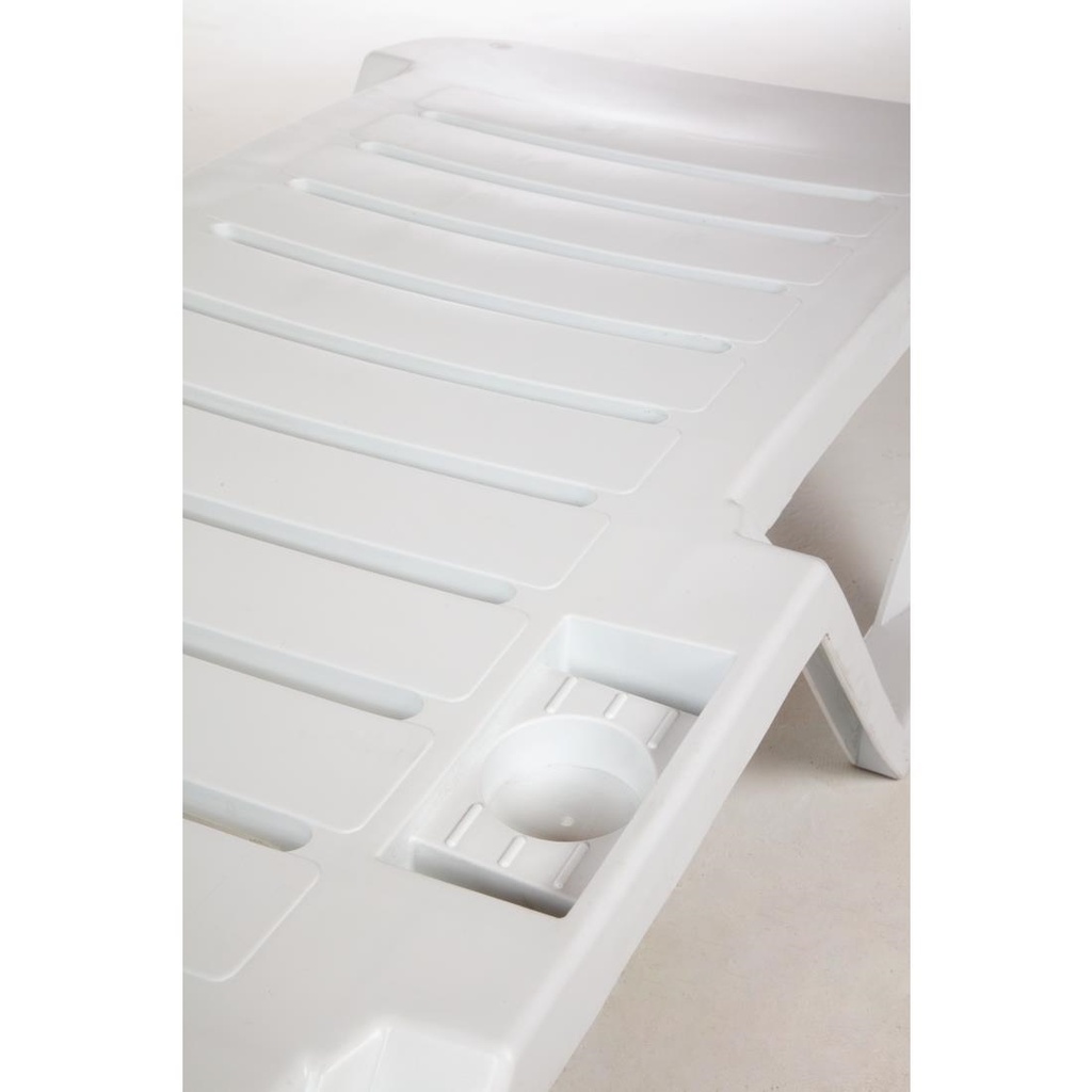 Chaises longues en polypropylène blanches Resol (lot de 4)