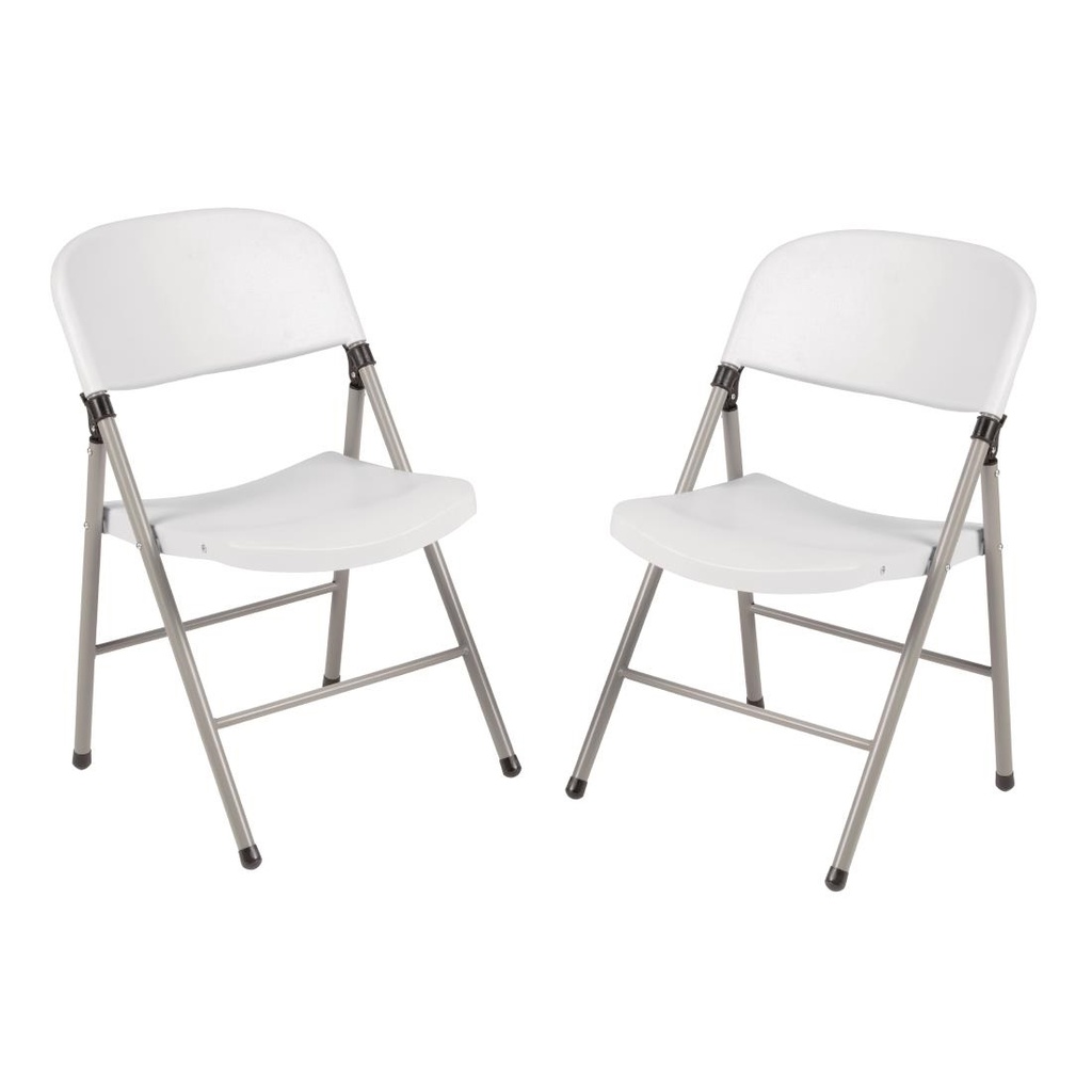 Chaises pliantes Bolero blanches et grises (Lot de 2)