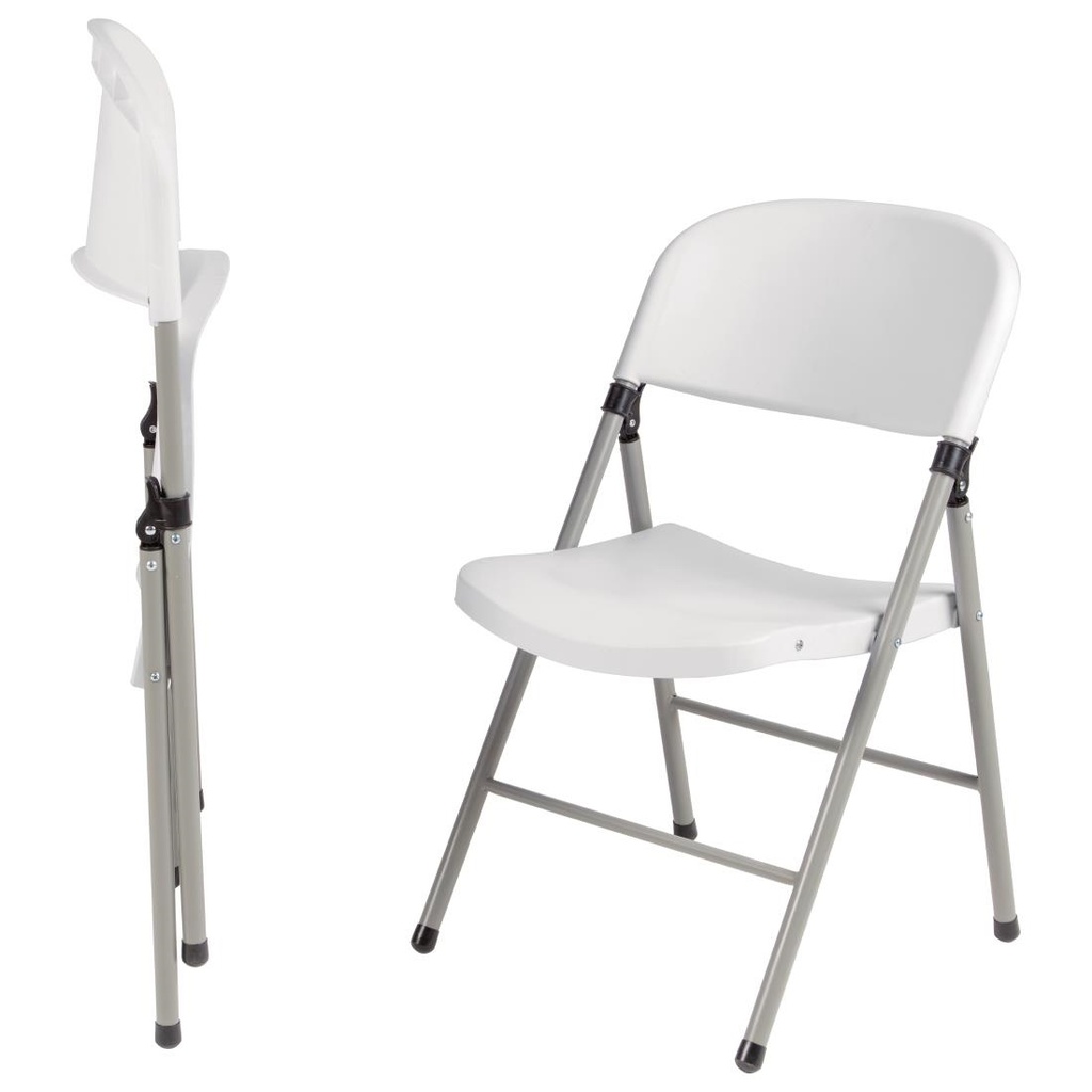 Chaises pliantes Bolero blanches et grises (Lot de 2)