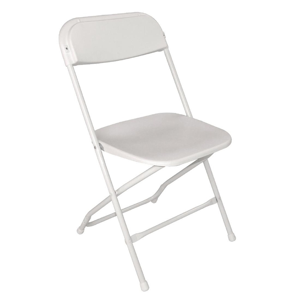 Chaises pliantes Bolero blanches (Lot de 10)