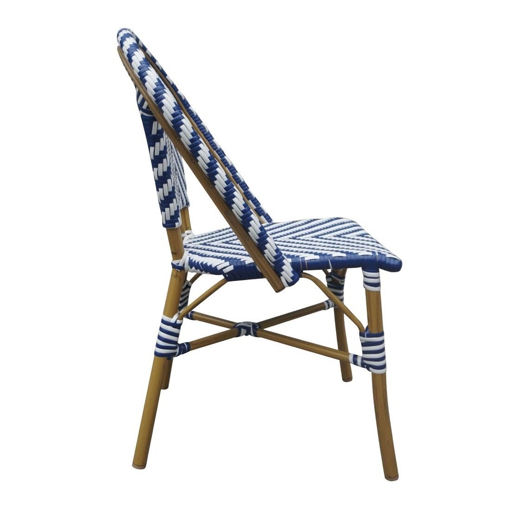 Chaises style parisien en rotin Bolero bleues (lot de 2)