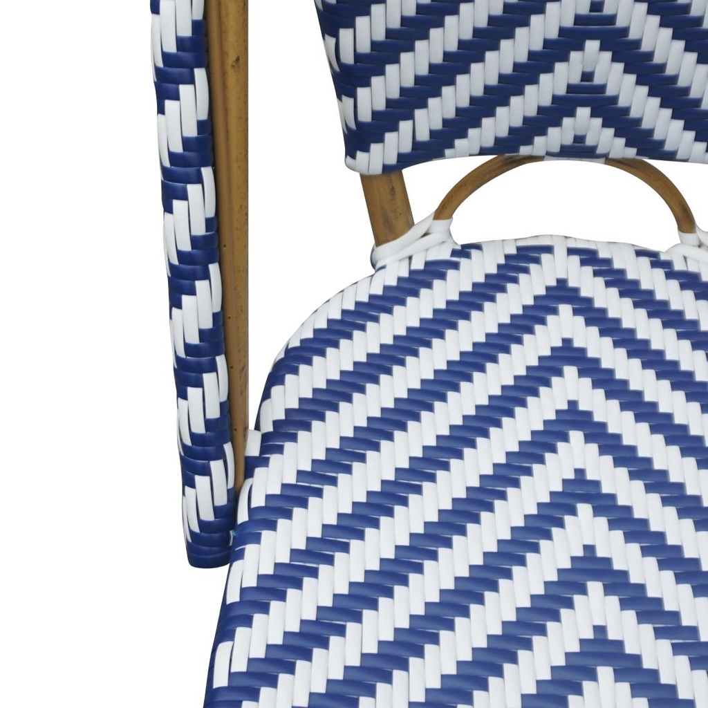 Chaises style parisien en rotin Bolero bleues (lot de 2)