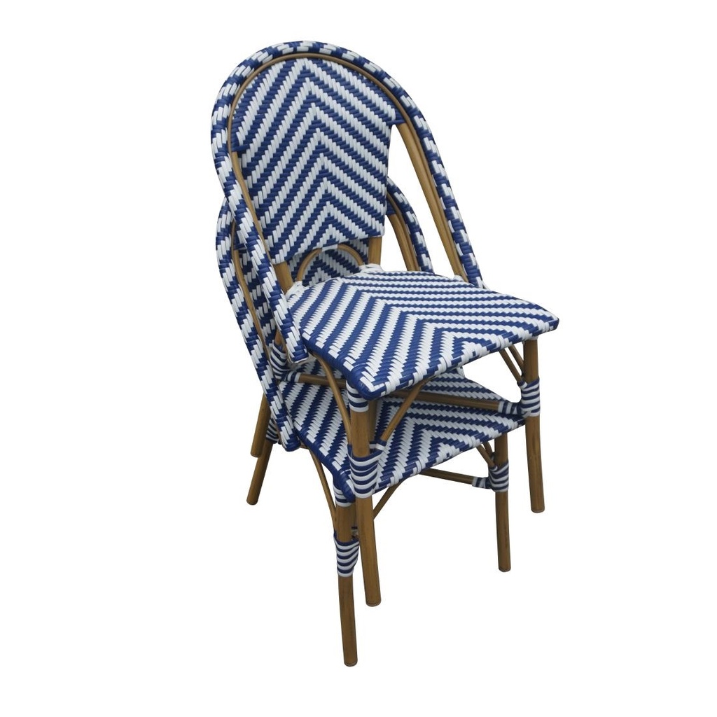 Chaises style parisien en rotin Bolero bleues (lot de 2)