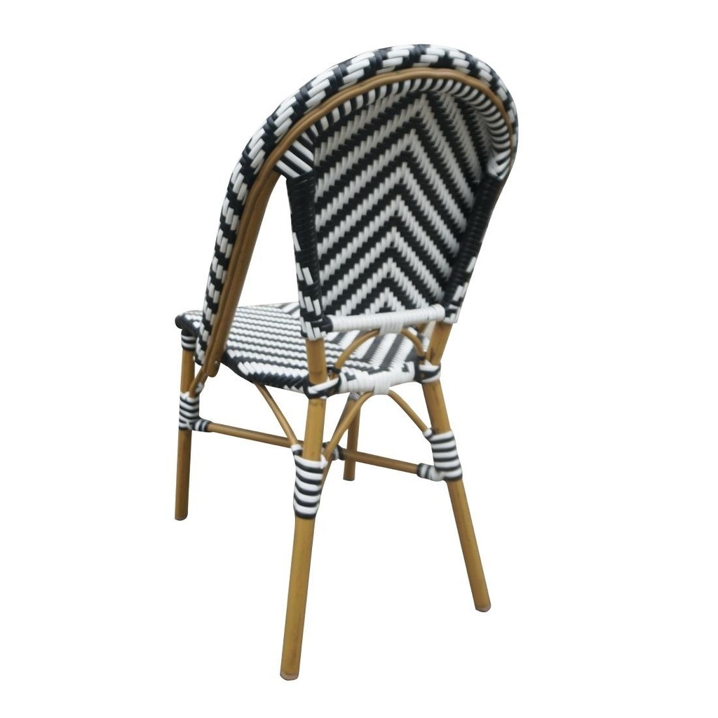 Chaises style parisien en rotin Bolero noires (lot de 2)