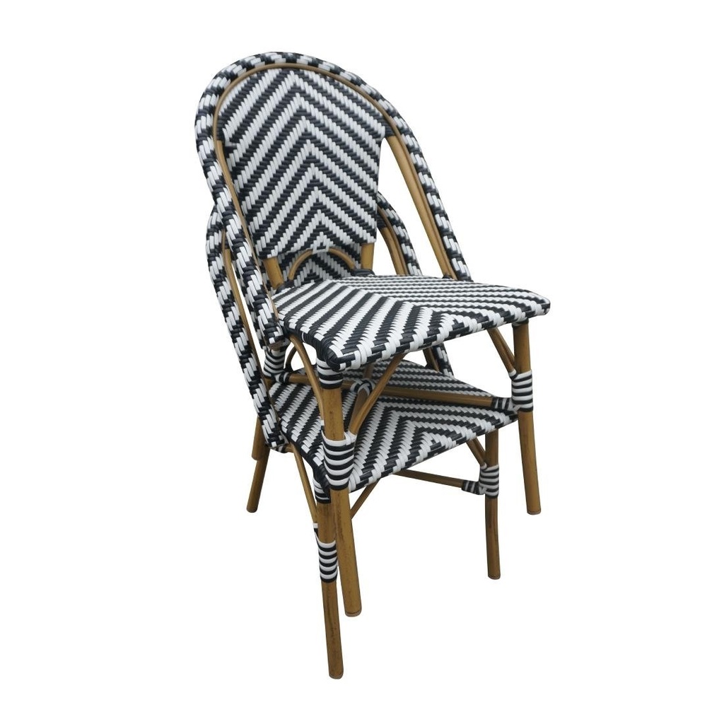 Chaises style parisien en rotin Bolero noires (lot de 2)