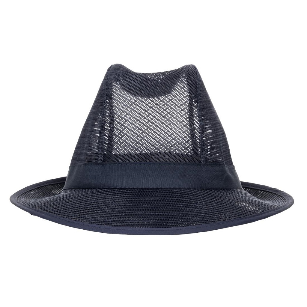 Chapeau Trilby bleu marine avec résille L