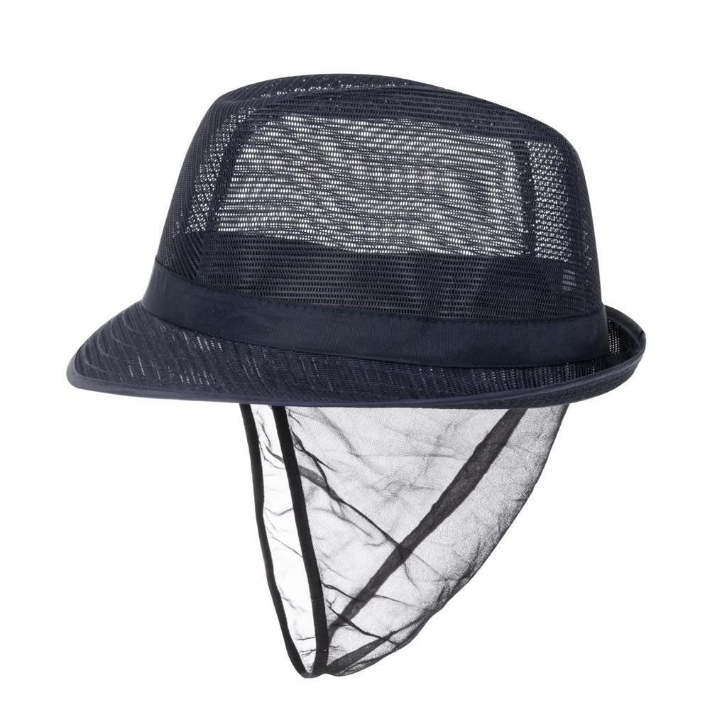 Chapeau Trilby bleu marine avec résille L