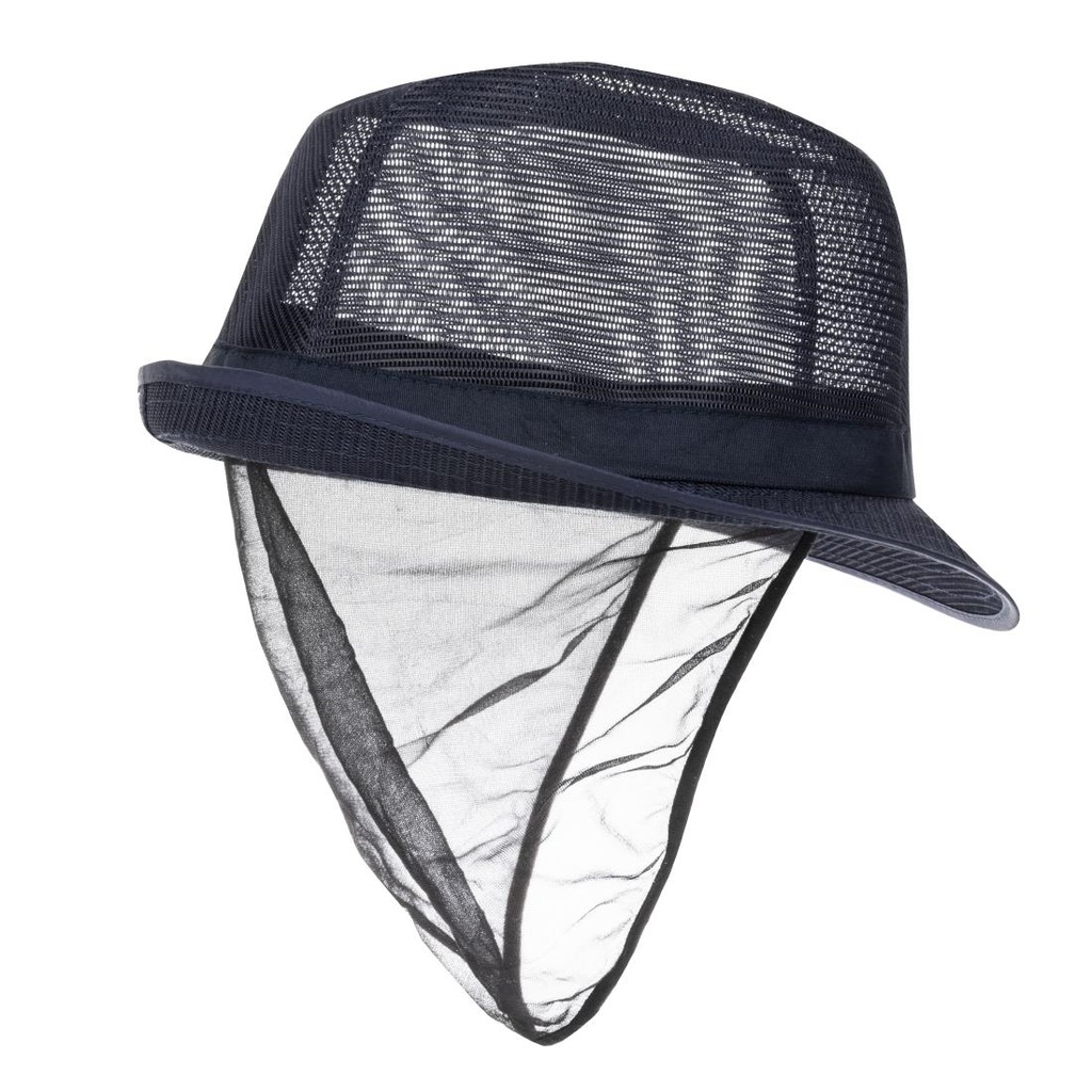 Chapeau Trilby bleu marine avec résille L