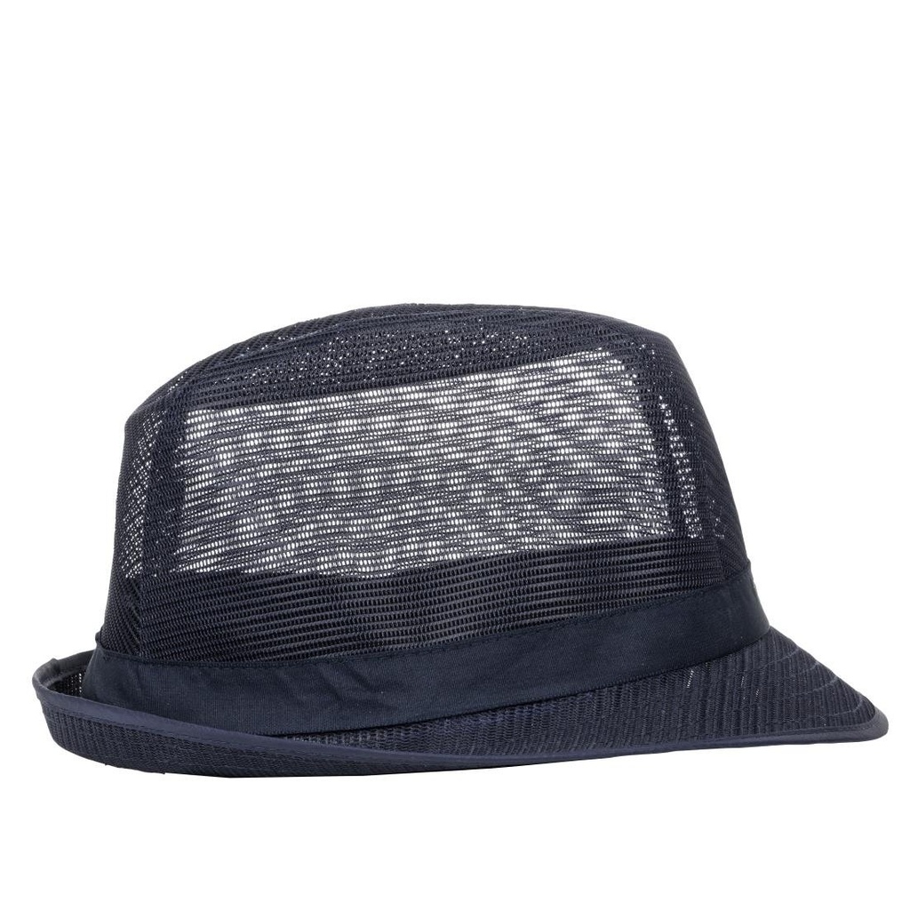 Chapeau Trilby bleu marine avec résille M