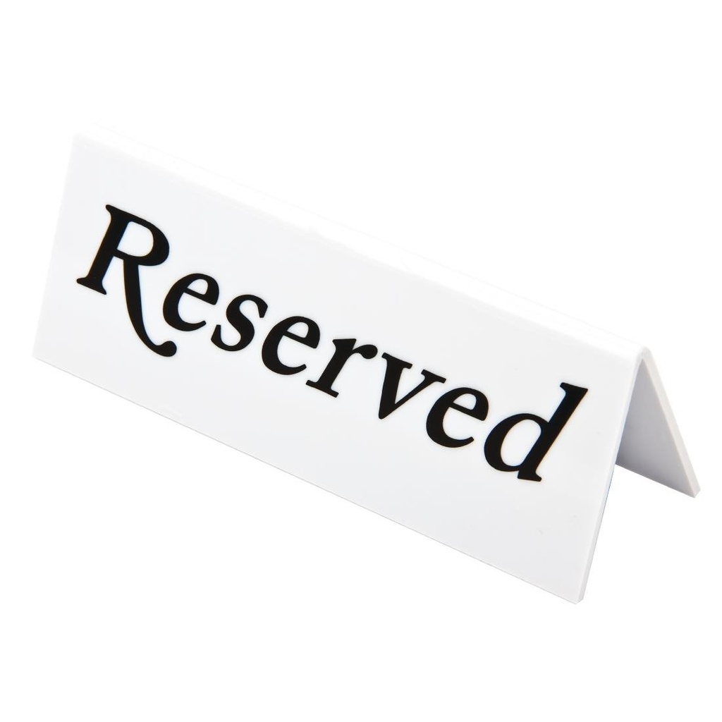 Chevalets de table en plastique Olympia "Reserved" (lot de 10)