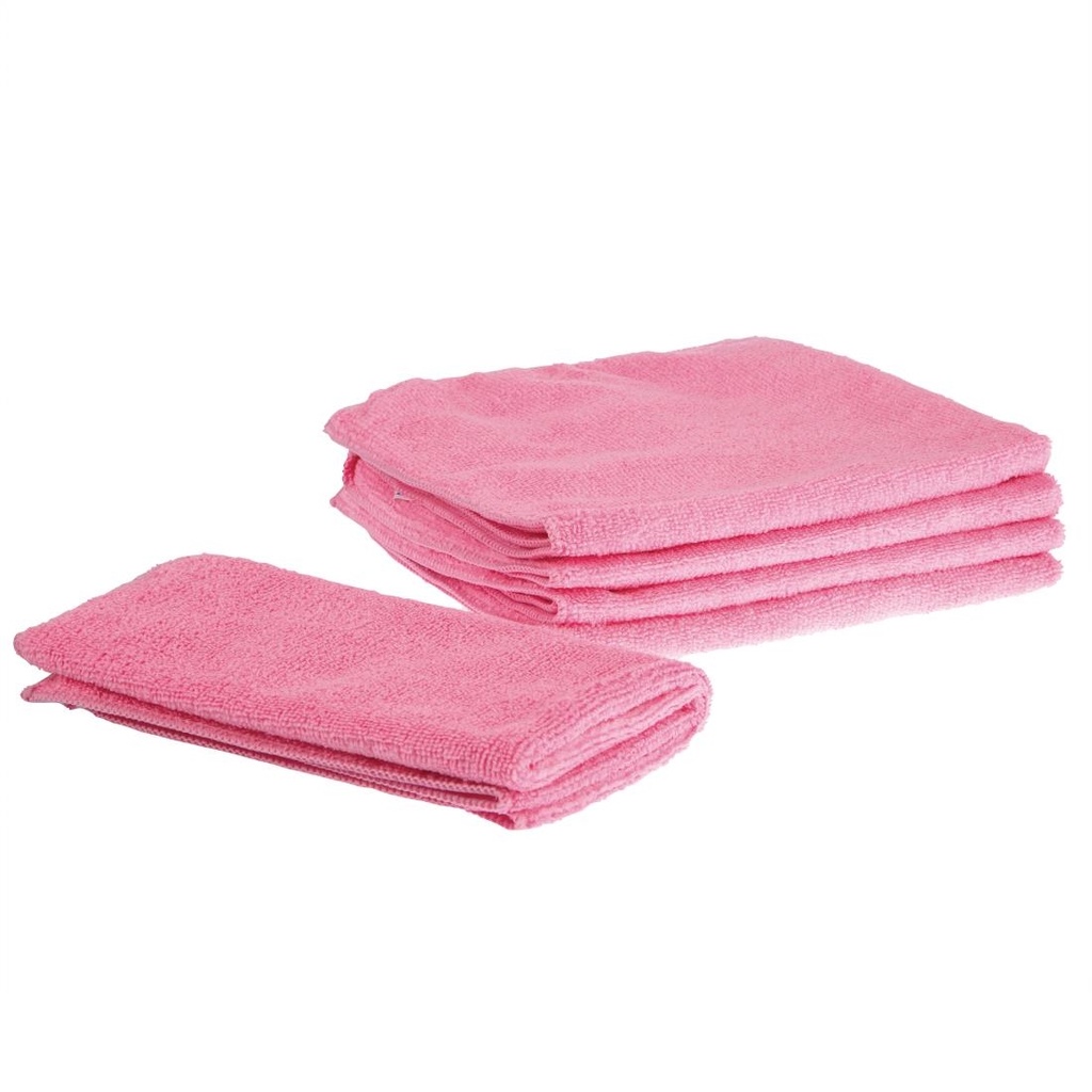 Chiffons microfibres Jantex rouges (Lot de 5)