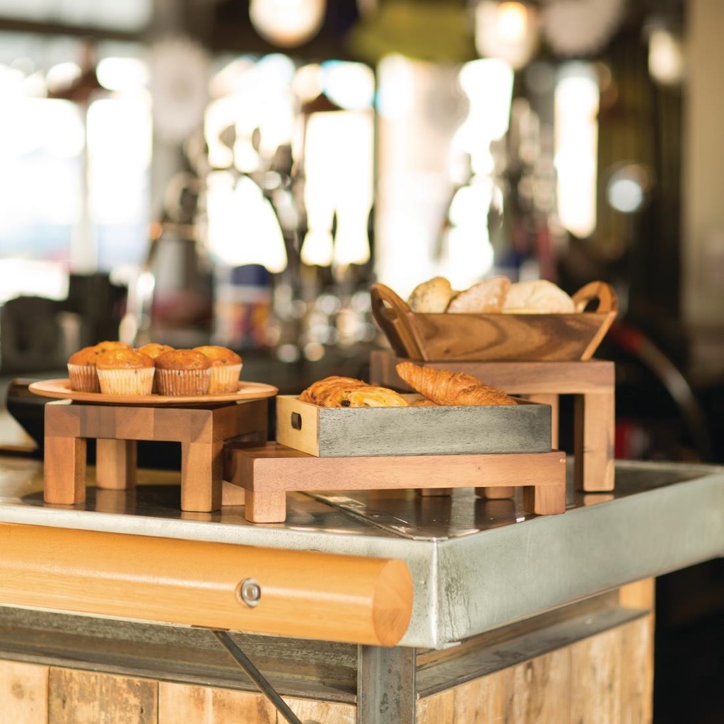 Corbeilles de table en acacia avec poignées 