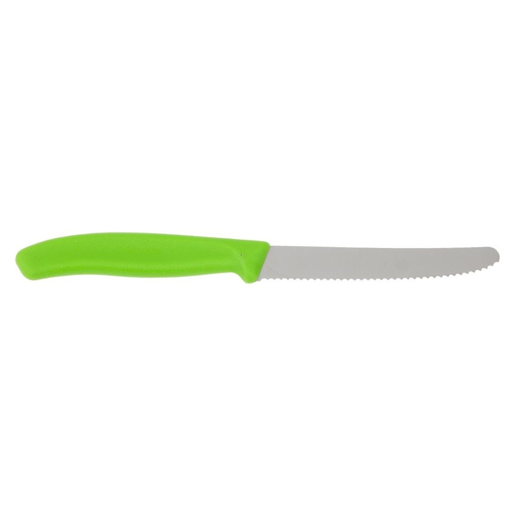 Couteau à tomate lame dentée Victorinox vert 11cm