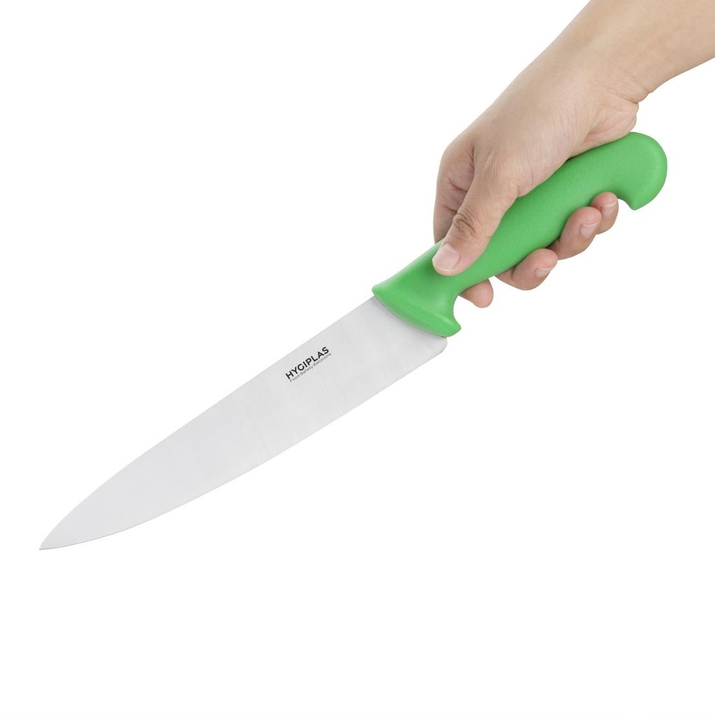 Couteau de cuisinier Hygiplas vert 215mm