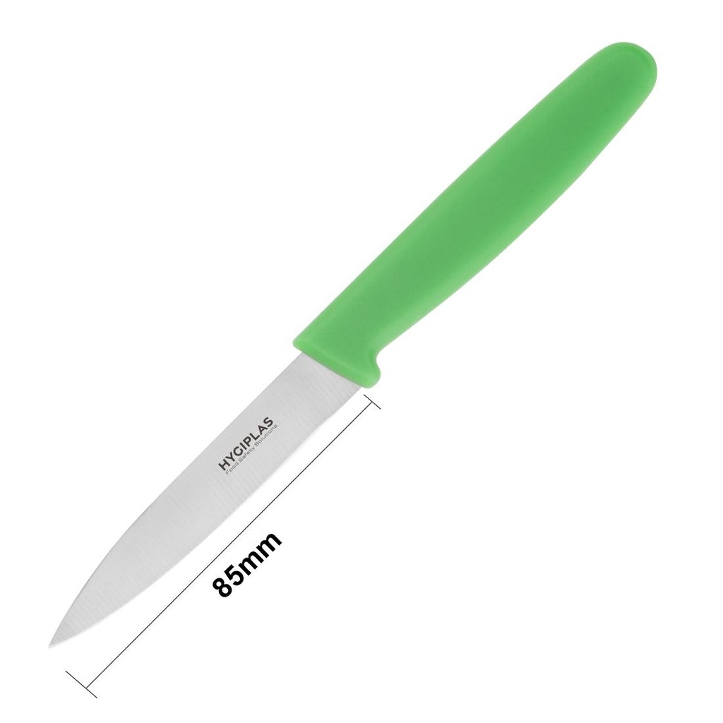 Couteau d office Hygiplas vert 7,5 cm