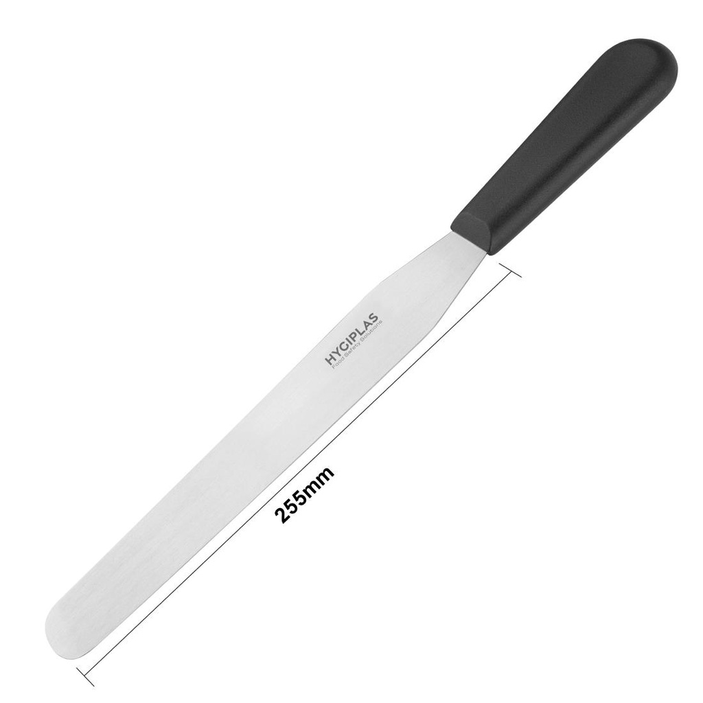 Couteau spatule à lame droite Hygiplas noir 255mm