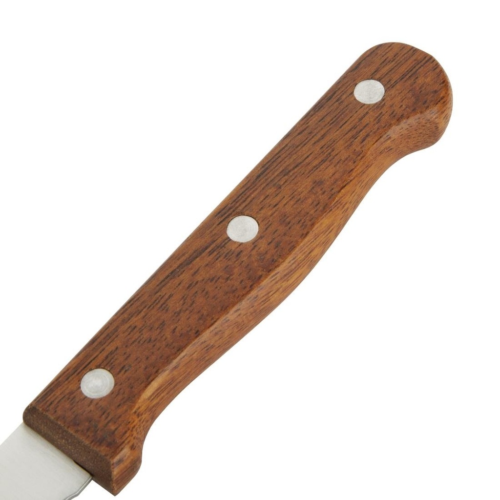 Couteaux à viande Olympia manche en bois (Lot de 12)