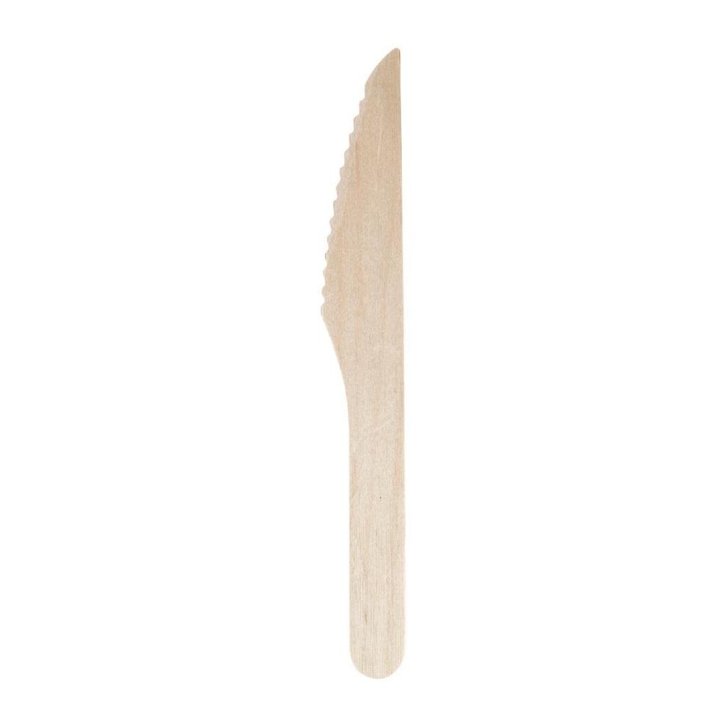 Couteaux en bois biodégradables lot de 100