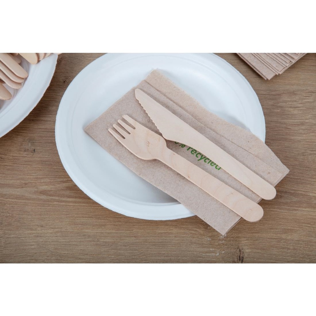 Couteaux en bois biodégradables lot de 100