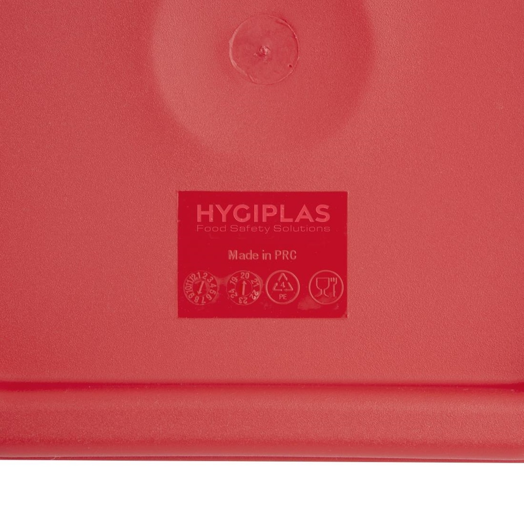 Couvercle carré rouge moyen Hygiplas