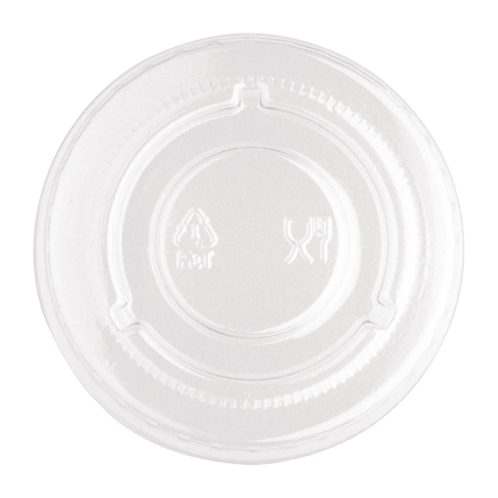 Couvercles PET transparents pour pots en bagasse Fiesta Recyclable (lot de 1000)