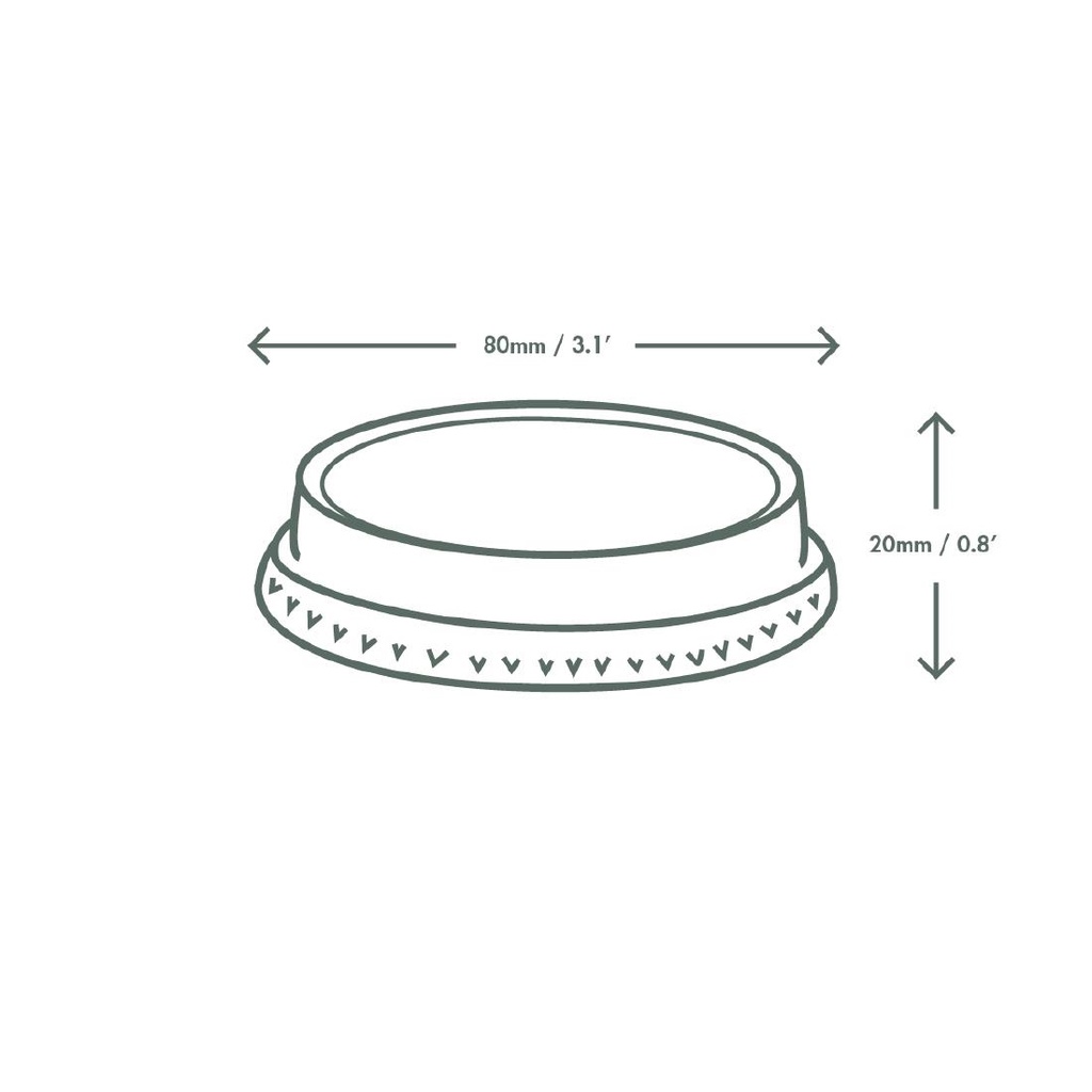 Couvercles plats pleins compostables en PLA Vegware 20 cl (Lot de 1000)