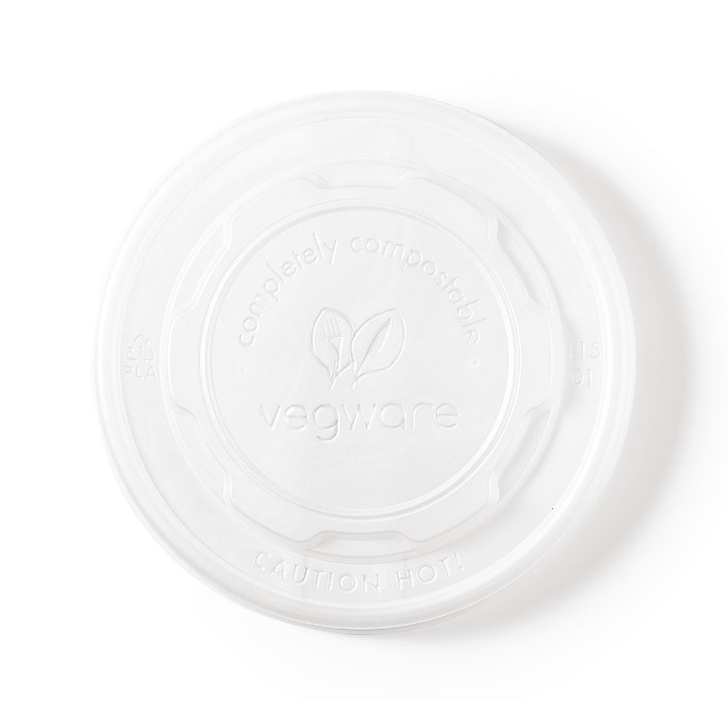 Couvercles pour bols à soupe compostables Vegware (Lot de 500)