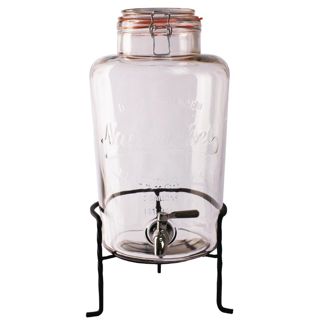 Distributeur d'eau rétro en verre avec socle Olympia 8,5L