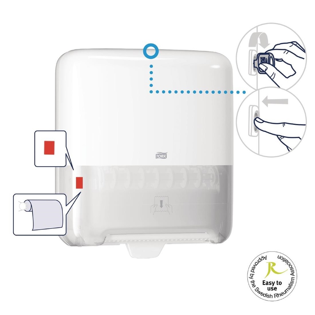 Distributeur de bobine d'essuie-mains Tork Matic blanc