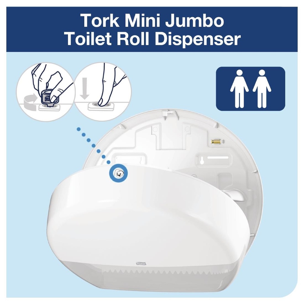 Distributeur de papier toilette Mini Jumbo Tork blanc