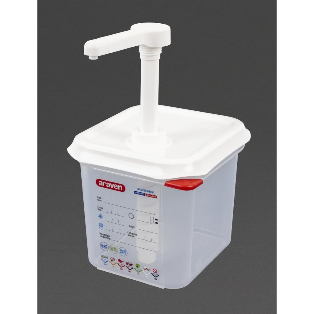 Distributeur de sauce Araven GN 1/6 transparent 2.6L