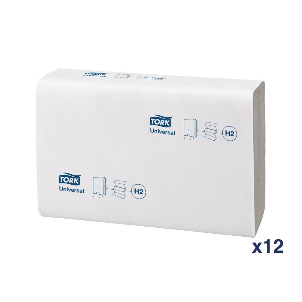 Essuie-mains 1 pli pliage en Z Tork blanc (lot de 12)