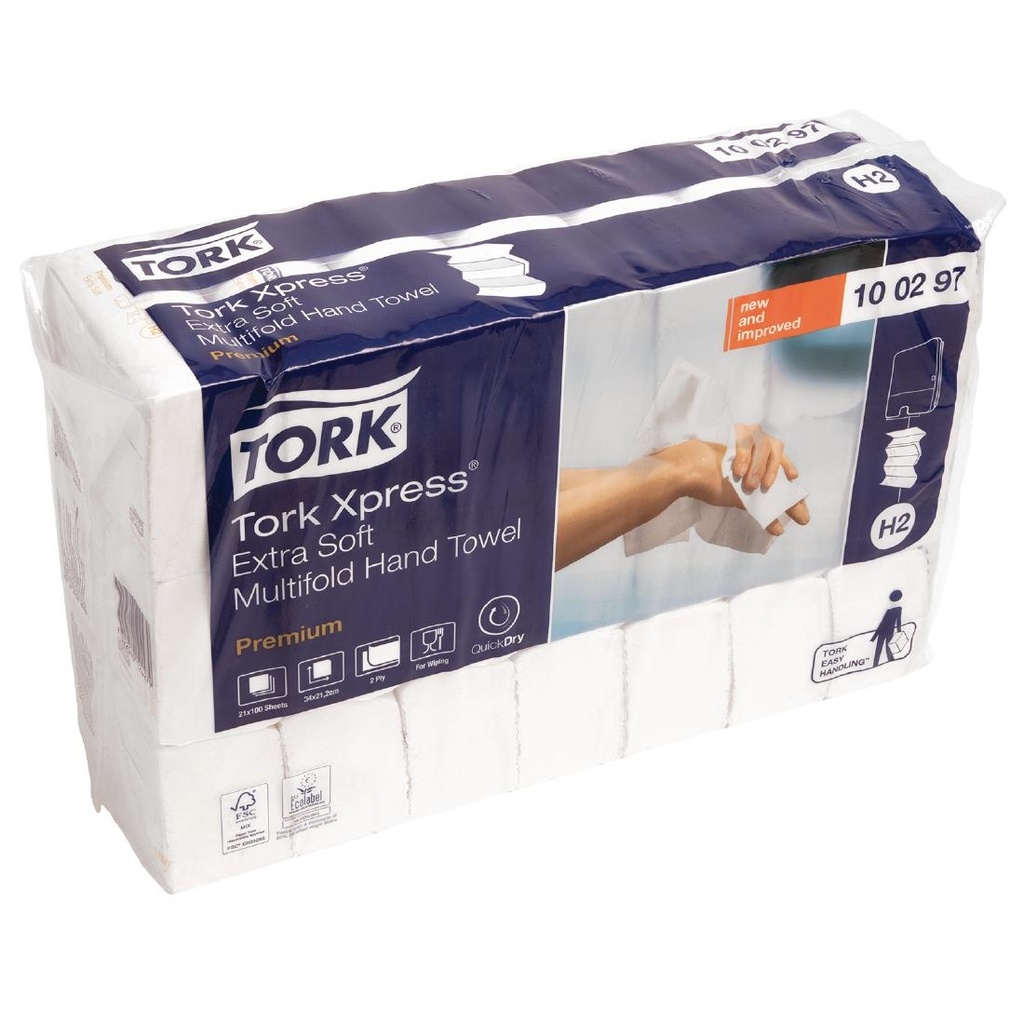 Essuie-mains ultra doux 2 plis Multifold Tork (Lot de 2100)