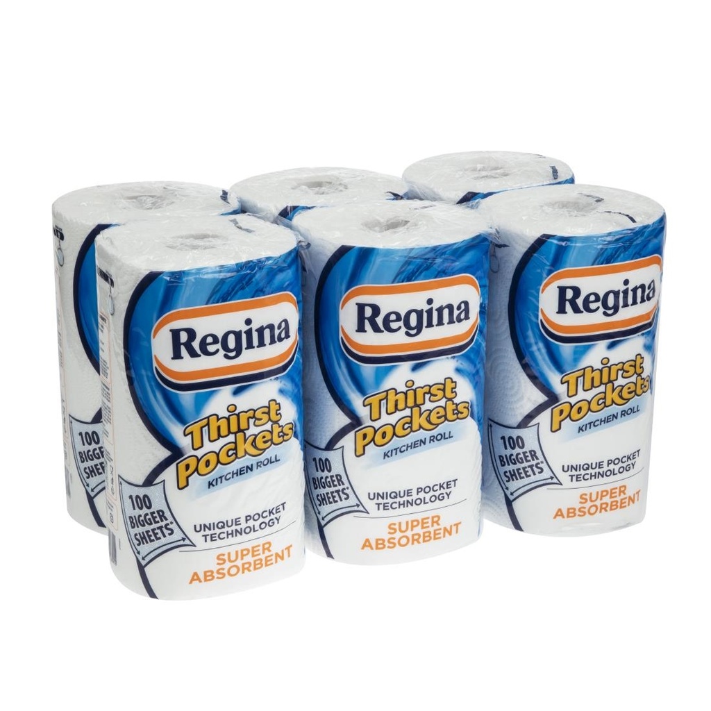 Essuie-tout Regina Thirst pockets 100 feuilles (x6)