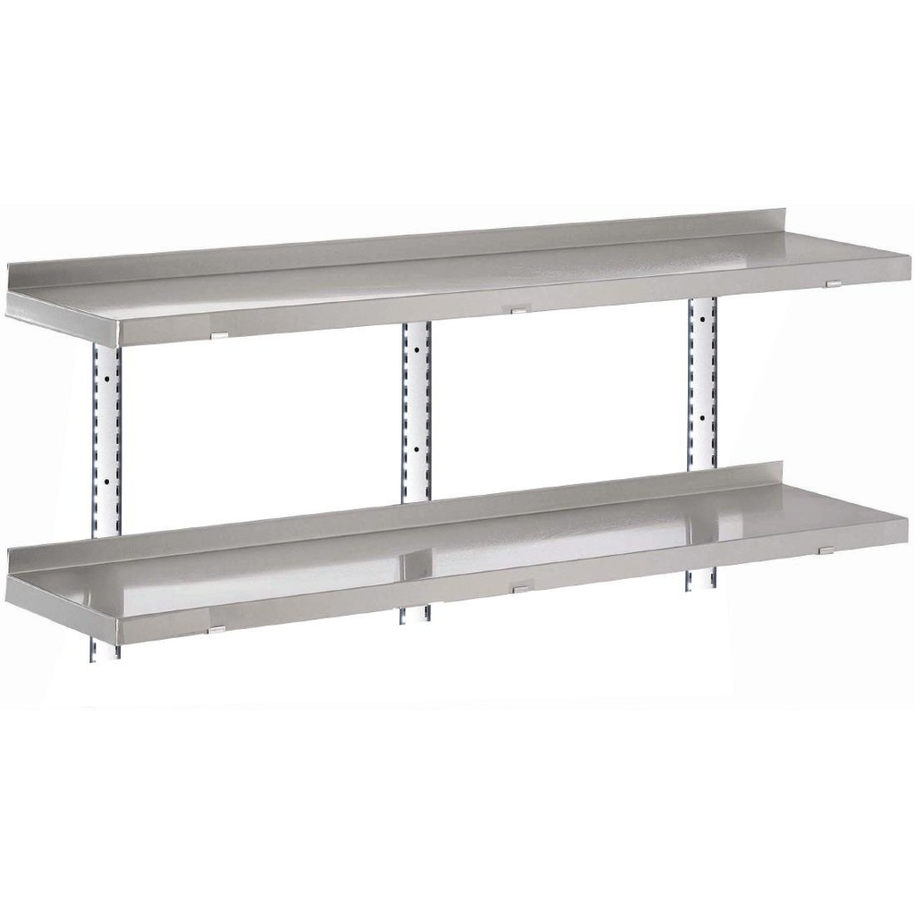 Etagère murale inox sans supports Gastro M 1500 x 400mm